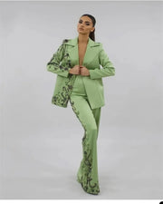 Hand Made Beads Women Blazer Suits Appliques Power Slim Fit Evening Party Formal Outfit Wedding Wear 2 Pieces - Envious Designs