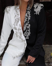 Luxury Crystal Beading Women Pants Suits (Jacket+Pants)