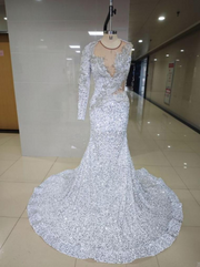 Alexi Exquisite Sparkly Crystal Satin Mermaid Prom Dress - Ready to Ship