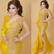 Opulent Mermaid Evening Glam: Luxe Lace & Bead Evening Stunner