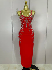 Tahlia sexy backless red beading long bodycon bandage dress with bead embellishments and slim-fit silhouette.