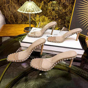Transparent Diamond High-Heeled Slides