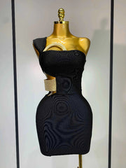 Luxury Birthday Dress Women Sexy Backless Black Bodycon Bandage Mini Dress Celebrate Birthday Evening Party Fashion Dress