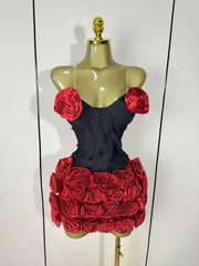 Rose black and red flower mini