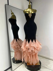 Tiffany Black Spaghetti Strap Light Pink Sheer Sewing Hem Bodycon Dress