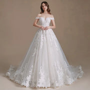 Open Back Off-the-Shoulder Bridal Gown