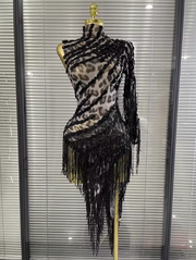 Alicia One-Shoulder Leopard Print Mesh Bodycon Mini Dress