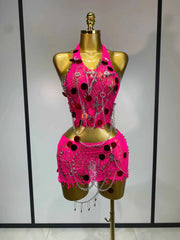 Stacey Sequin Chain Two Piece Mini Dress Set