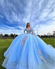Sky Blue Princess Quinceanera Dress
