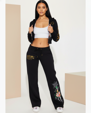 Swallow Bird Cropped Hooded Pant Sets