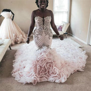 Sweetheart Mermaid Wedding Dress Big Train