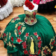 Elegant Sweet 16 Quinceanera Dress with Floral Applique