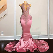 Pink Diamond Mermaid Prom Dress