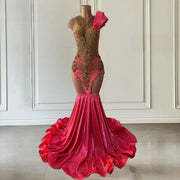 Elegant Gold Diamond Prom Dress