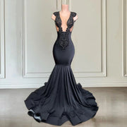 Sexy Black Rhinestone Prom Dress