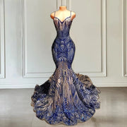 Sleek Sequin Spaghetti Mermaid Prom Dress
