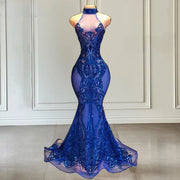 Sizzling Royal Blue Sequin Prom Dress