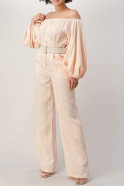 OFF SHOULDER JUMPSUIT