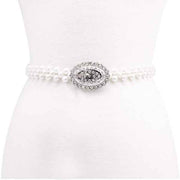 Oval Buckle Pearl Belt