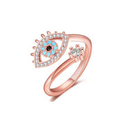Evil Eye Rings Adjustable Rose Gold