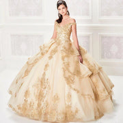 Champagne Princess Ball Gown Quinceanera Dress - Envious Designs