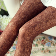 Sexy Women Mesh Pantyhose Stockings Carving Women Tights Lace Woman Silk Stockings Hollow Out Tight Woman Tattoo Collant Femme