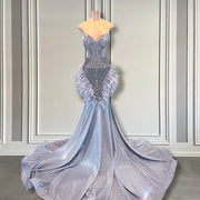 Silver Elegance: Sweetheart Prom Dress