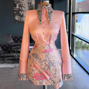 Pink Rhinestone Two-Piece Mermaid Birthday Dress