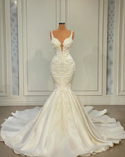Vintage Sexy V-neck Mermaid Wedding Dress