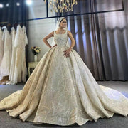 Luxury Wedding Dresses Organza Ball Gown Square Collar