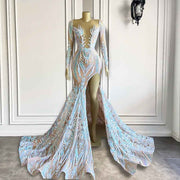 Sparkly Sequin Prom Dress with Long Sleeves for Glamorous Nights
