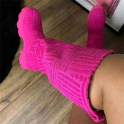 Luxury Brand New Women Thick-soled Thick-heeled Warm Boots Women 39 Towel Cotton Boots Motorcycle Boots 36-43 Boots Women