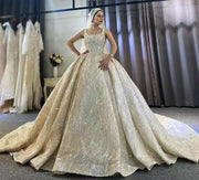 Luxury Wedding Dresses Organza Ball Gown Square Collar