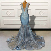 Sparkly Sequined Beaded Mermaid Long Prom Dress
