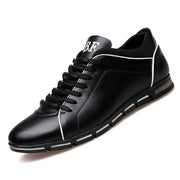 Casual Men's Shoes Solid Leather Formal Business Sport Flat Round Toe Light Breathable