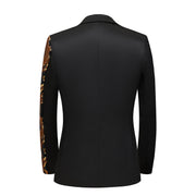 Men’s luxury sequin suit and matching pants with shimmering finish for party or stage wear