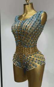 Sheena Shining Rhinestone Bodysuit Performance Costume