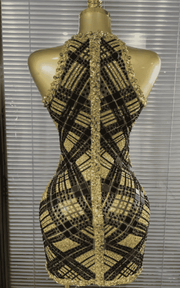 Claire Full Rhinestone Off Shoulder Bodycon Mini Dress