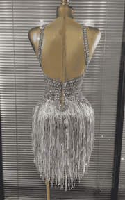 Regina Rhinestone Mesh See Through Performance Bodysuit