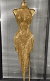 Lucy Off Shoulder Sequin Beaded Bodycon Midi Dress