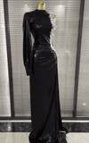 Trixie One Shoulder Beaded Long Sleeve Bodycon Maxi Gown
