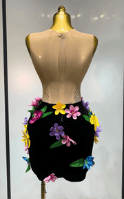 Macie 3D Flower Butterfly Sequin Mesh Bodycon Mini Dress
