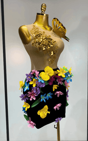 Macie 3D Flower Butterfly Sequin Mesh Bodycon Mini Dress