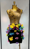 Macie 3D Flower Butterfly Sequin Mesh Bodycon Mini Dress