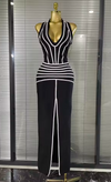 Celine black halter neck backless maxi bodycon bandage dress for birthdays and special occasions