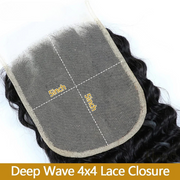 Curly deep wave 4x4 HD lace closure made with 100% raw human hair, pre-plucked hairline, transparent lace for natural blending.