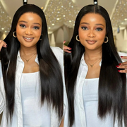 30 inch straight human hair wig – Brazilian silky straight 13x6 HD transparent lace front wig for women