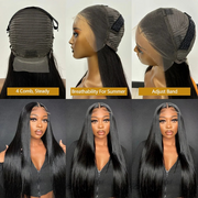 30 inch straight human hair wig – Brazilian silky straight 13x6 HD transparent lace front wig for women