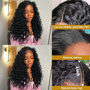 Curly deep wave 4x4 HD lace closure made with 100% raw human hair, pre-plucked hairline, transparent lace for natural blending.