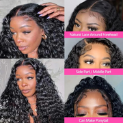 4x4 Glueless Deep Curly Wig – 26 Inch Human Hair Lace Closure Wig, Ready to Wear, Transparent Lace